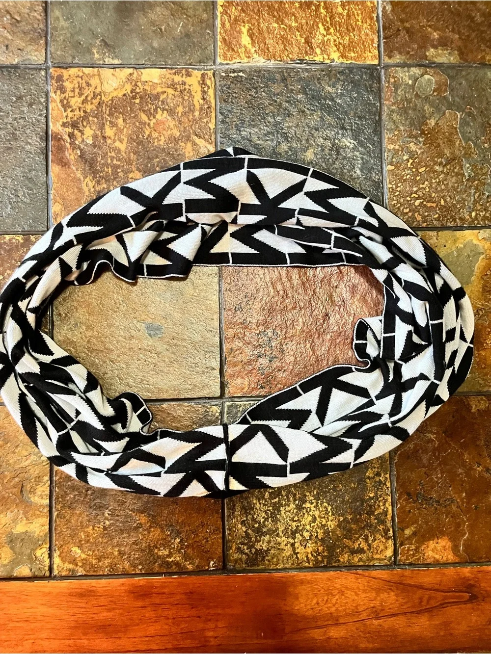 Michael Kors Black & White MK Monogram Infinity Scarf